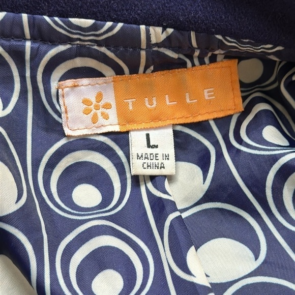 Vintage Anthropologie Tulle brand wool blend Peacoat SZ S-L - Picture 6 of 11